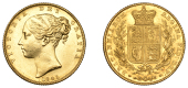 Victoria (1837-1901), Sovereign, 1841

victoria dei grλtiλ [with as unbarred]

bare head left, hair bound up...