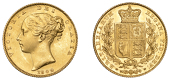 Victoria (1837-1901), Sovereign, 1842 [closed 2 in date]

victoria dei gratia

bare head left, hair bound up by...