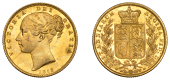 Victoria (1837-1901), Sovereign, 1848 [Type 2]

victoria dei gratia

second large, bare head left, hair bound up...
