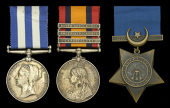 Three: Major H. E. Tombe, Remount Depot, late Suffolk Regiment

Egypt and Sudan 1882-89, dated reverse, no clasp...