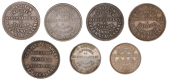 New Zealand, AUCKLAND, H. Ashton, Halfpennies (2), 1858, 1859 (G 16, 17; A 19, 20); Pennies (4), 1862, 1863 (3) (G...