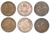 Australia, Western Australia, FREMANTLE, Alfred Davies, Penny, 1865 (G 57; A 94); John Henderson, Pennies (2), 1874,...