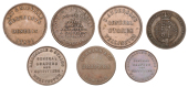 New Zealand, DUNEDIN, Day & Mieville, Penny, 1857 (G 59; A 98); E. De Carle & Co., Penny, 1862 (G 62; A 101); Jones...