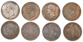 New Zealand, AUCKLAND, Morrin & Co., Pennies (3), undated (G 203, 203a, 203b; A 387-389); S. Hague Smith, Pennies...
