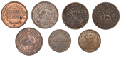 Australia, Victoria, MELBOURNE, G. & W.H. Rocke, Pennies (3), 1859 (G 243, 243b, 243c; A 464, 466, 467); W.J....