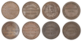 New Zealand, AUCKLAND, Samuel Coombes, Penny, undated (G 48a; A 77); M. Somerville, Pennies (4), 1857 (G 249, 249a,...