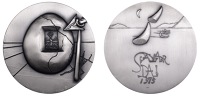SPAIN, Os dez mandamentos [The Ten Commandments], 1975, a Surrealist silver medal from the series by S. Dalí, tree...