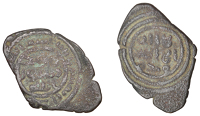 Umayyad, Anonymous, Fals, Iliya (Jerusalem), undated, 2.64g/2h (Walker P.124; A 179; ICV 308). Irregular flan, good...