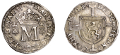 Mary (1542-1567), First period, Testoon, type II, 1555, mm. cross potent on obv. only, no trefoil or annulet on...