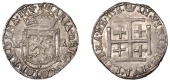 Mary (1542-1567), First period, Testoon, type IIIb, 1558, mm. cross potent on obv., crown on rev., wide low-arched...