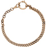 A gold curb-link bracelet, leading to a bolt clasp and with a plated cable-link extension, length 28.5cm.	 £280-£300