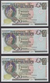 Bank of Ireland, £20 (5), 1 January 2003, serial number BD000804-808, McGowen signatures, uncirculated (5...