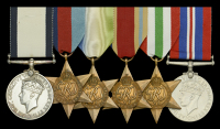 A fine and rare Second War Landing Craft Gun C.G.M. group of six awarded to Able Seaman T. H. R. Hills, Royal Navy,...