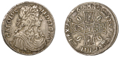 Charles II (1649-1685), First coinage, Merk, 1669, type II, leaved thistle below bust, reads dei · gra ·, stop...