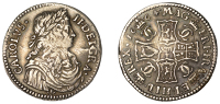 Charles II (1649-1685), Merk, 1664, type II, leaved thistle below bust, 6.20g/12h (D 16; M 12; SCBI 35, 1575; B 1; S...