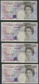 Bank of England, Graham E. A. Kentfield, £20 (4), 27 September 1993, serial numbers X15 99277-80, uncirculated (4...
