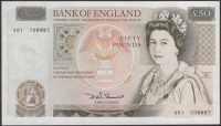 Bank of England, David H. F. Somerset, £50, 20 March 1981, serial number A01 708887, uncirculated and first...