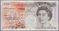 ERROR: Bank of England, Graham E. A. Kentfield, £10, 29 April 1992, mismatched prefix letters, serial numbers A40...