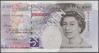 ERROR: Bank of England, Graham E. A. Kentfield, £20, 1994, serial number BH15 842908, misguillotined, about...