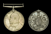 Volunteer Force Long Service Medal, E.VII.R. (3339 Pte T. Gosling. 2/V.B. Suffolk Regt); together with Army L.S. &...