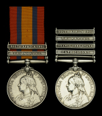 Queen’s South Africa 1899-1902 (2), 2 clasps, Transvaal, South Africa 1902 (4139 Pte R. Jordan. Suffolk Regt); 4...