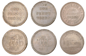 MONMOUTHSHIRE, Tredegar, Tredegar Iron Co, Pennies, 1812, 26.84g/12h, 25.65g/12h (both W 1340); MONTGOMERYSHIRE,...