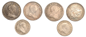 BANK OF IRELAND, George III, Ten Pence (4), 1805 (3), 4.22g/12h, 4.09g/12h, 4.05g/12h (all D 86; S 6617), 1813,...