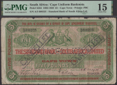 Standard Bank of British South Africa Limited, cancelled £5, manuscript date 6 December 1911, serial number A/5...
