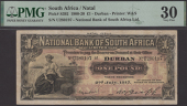 National Bank of South Africa, Natal issue, £1, Durban, 2 July 1917, serial number U280197, in PMG holder 30, very...