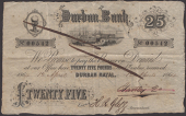 Durban Bank, cancelled £25, 12 April 1864, serial number 00542, ink cancellation across face, minor ink burn, very...