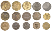 Borough of Islington: Chiswell Street, King’s Head, O[wen] Morey, brass Penny and Sixpence by Taylor, both 28mm (H...