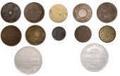 City of Westminster: Charing Cross, Golden Cross, F[elix] C[lewitt], copper, 19mm (H 161); Marylebone, Great Central...