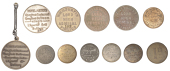 City of Westminster: Fitzroy Square, Lord Nelson, E.J. Ulph, brass Penny and Twopence, both 23mm (H 291, 291a);...