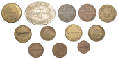 City of Westminster: Bayswater, Porchester Arms, W. Young, brass Penny, 26mm (H Supplement 356); Covent Garden,...
