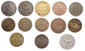 City of Westminster: Grosvenor Place, The Talbot, S[amuel] Nash, brass Twopence and Threepence by Taylor, both 28mm...
