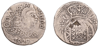 Portuguese India, Pedro IV (1826-1828), Rupia, 1828, Goa, large sphere, 10.85g/4h (Gomes 09.03; KM 248). Flan flaw...