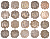 France, Napoleon III (1852-1870), 2 Centimes (20), 1861a (6), 1861bb (2), 1861k (4), 1862a (4), 1862bb, 1862k (3)...