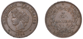 France, Third Republic (1871-1940), 5 Centimes, 1896a, Paris, torch privy mark (Gad. 157a; KM 821.1). Some surface...
