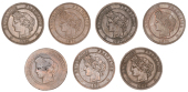 France, Government of National Defence, 10 Centimes (7), 1870a (2), 1871a (3), 1871k, 1871 uncertain mint (Gad. 265)...