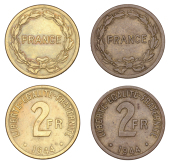 France, Free France, 2 Francs (2), 1944 (Gad. 537; KM 905) [2]. Very fine or better, one cleaned	 £30-£40