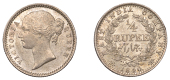 The Uniform Coinage of India, East India Company, Victoria, silver Quarter-Rupee, 1840 [1850-62], type II/I mule...