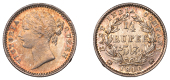 The Uniform Coinage of India, East India Company, Victoria, silver Quarter-Rupee, 1840 [1850-5], type II [B/II],...