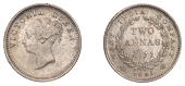 The Uniform Coinage of India, East India Company, Victoria, silver 2 Annas, 1841, type I [C/II], Madras, bust left,...