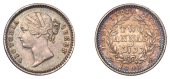 The Uniform Coinage of India, East India Company, Victoria, silver 2 Annas, 1841 [1850-5], type II [B/I], Madras,...