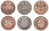 The Uniform Coinage of India, East India Company, William IV, copper Quarter-Annas (3), all 1835 [1835+], type A/IV,...