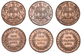 The Uniform Coinage of India, East India Company, Victoria, copper Quarter-Annas (3), 1857, type A/I, by R. Heaton &...