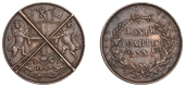 The Uniform Coinage of India, East India Company, Victoria, original machine trial for a copper Quarter-Anna, 1858...
