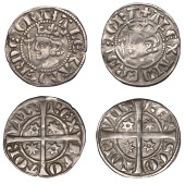 Alexander III (1249-1286), Second coinage, Sterlings (2), class Mc1/D mule, bust left, long cross, two mullets of...