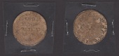 Siege of Leyden, 5 Stuiver, 1574, with faintly visible countermark, produced using prayer book pages pressed into...