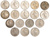 France, Third Republic (1871-1940), 2 Francs (17), 1898-1902, 1904, 1905, 1908, 1912, 1914, 1914c, 1915-20 (Gad....